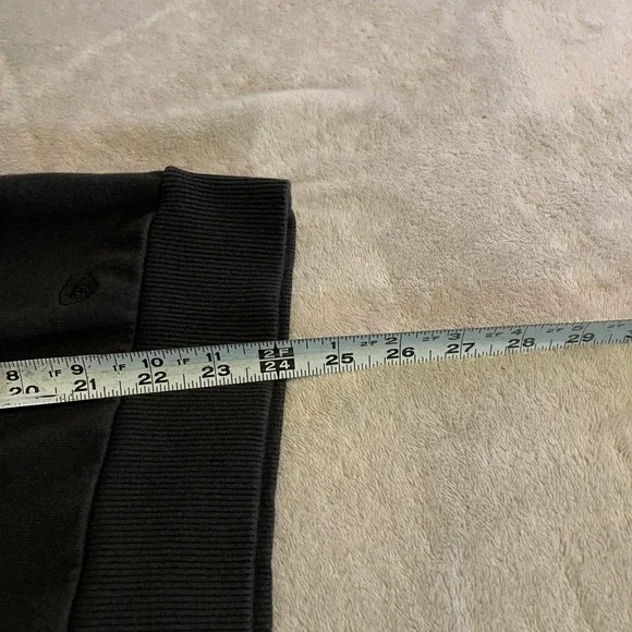 Ariat Women XL Black Studded Sleeve Logo Hoodie Sweatshirt Pullover Cotton Blend - Picture 7 of 10